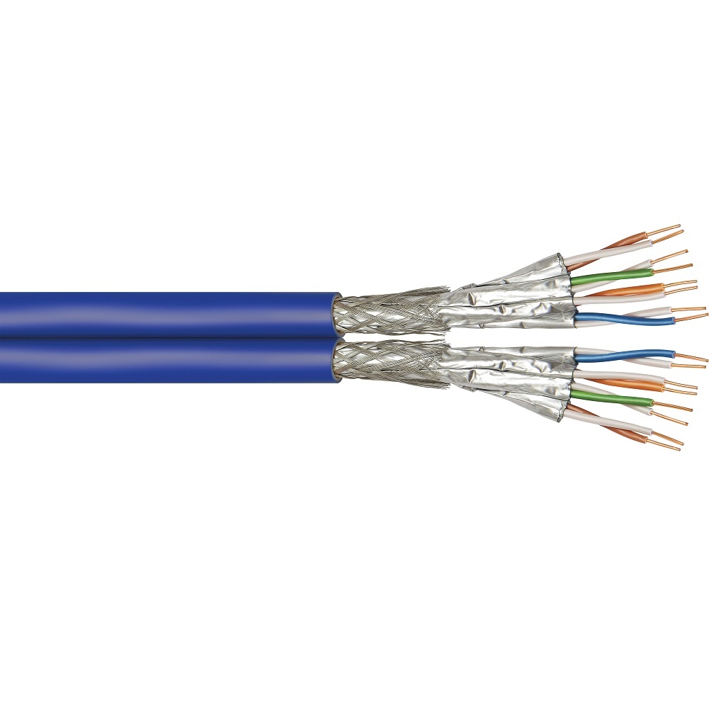 CAT7a S/FTP Duplex-netwerkkabel 500m Blauw