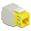 UTP CAT6 Gigabit Keystone module RJ45 - LSA (toolless) / geel/grijs