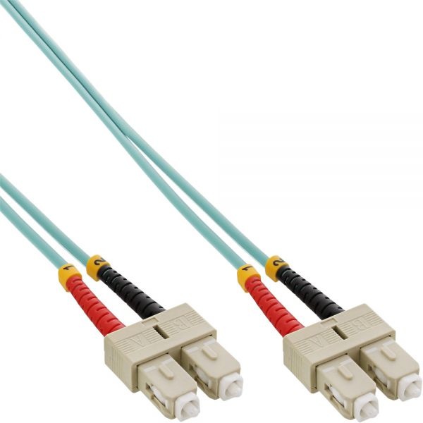 InLine 83501O. Snoerlengte: 1 m, Type glasvezel: OM3, Kern diameter: 50 µm, Full duplex