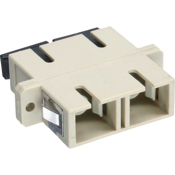 InLine Duplex SC/SC, Multimode, with flange. Aansluiting 1: SC female, Aansluiting 2: 2 x SC. Kleur van het product: Beige