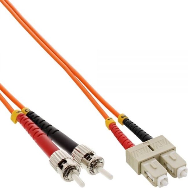 SC - ST Duplex Optical Fiber Patch kabel - Multi Mode OM1 - oranje / LSZH - 25 meter