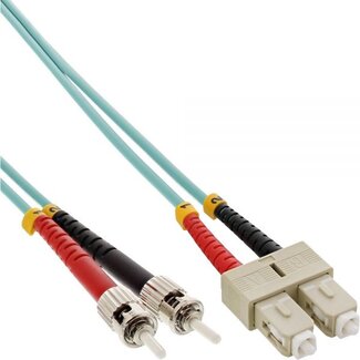 InLine SC - ST Duplex Optical Fiber Patch kabel - Multi Mode OM3 - 1 meter