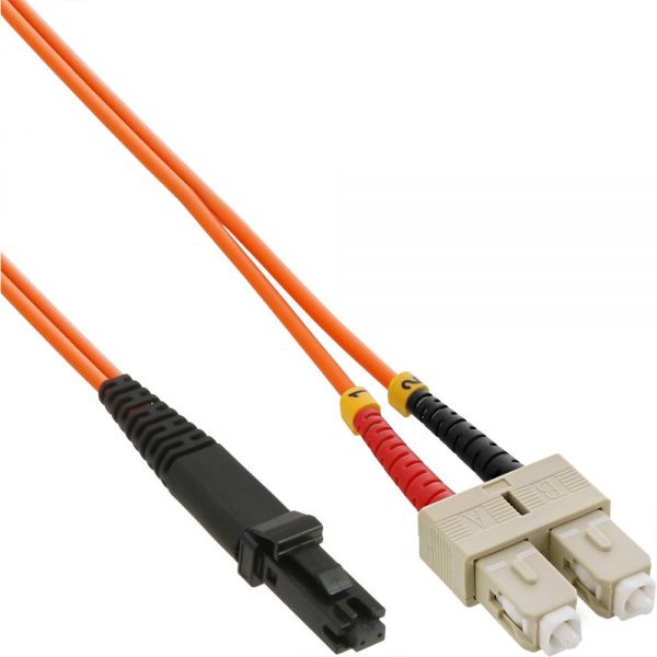 InLine 5m MTRJ/SC. Snoerlengte: 5 m, Type glasvezel: OM2, Kern diameter: 50 µm, Full duplex