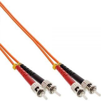 ACT ST Duplex Optical Fiber Patch kabel - Multi Mode OM1 - oranje / LSZH - 2 meter