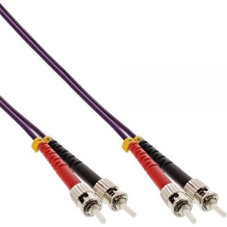 InLine ST Duplex Optical Fiber Patch kabel - Multi Mode OM4 - 1 meter