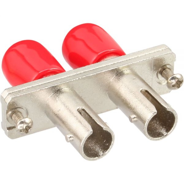 InLine Duplex ST/ST, Multimode, with flange. Aansluiting 1: ST female, Aansluiting 2: 2 x ST. Kleur van het product: Metallic