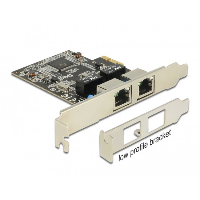 DeLOCK Gigabit LAN PCI-Express kaart met 2 RJ45 poorten (RTL8111)