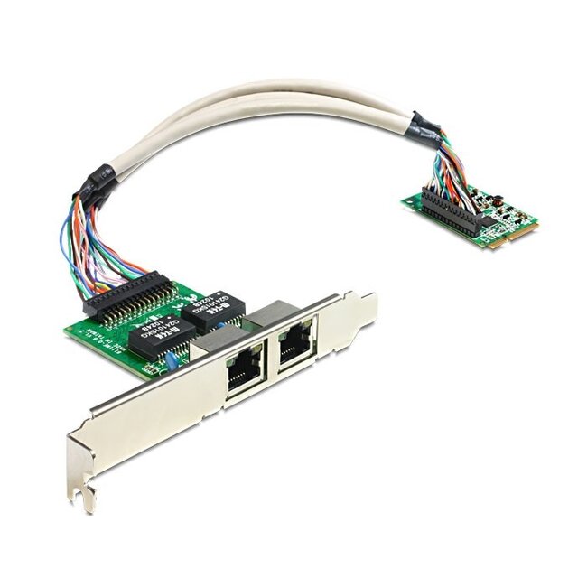 DeLOCK Gigabit MiniPCIe kaart - 2x RJ45