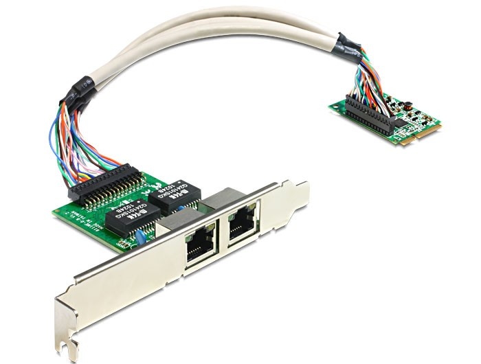 DeLOCK 95237. Intern. Connectiviteitstechnologie: Bedraad, Hostinterface: Mini PCI Express, Interface: Ethernet. Maximale overdrachtssnelheid van gegevens: 1000 Mbit/s
