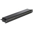 Premium CAT6 Gigabit 19'' Patch Panel 1U met 24 poorten - afgeschermd / zwart