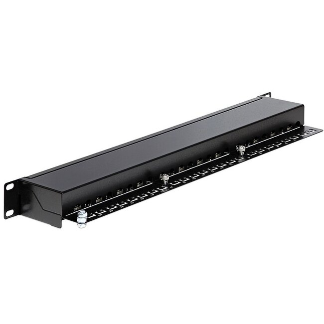 Delock 19 inch patch panel | 24x RJ45 | CAT6 | STP | 1U | zwart