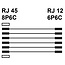 ISDN kabel RJ12 - RJ45 - 3 meter