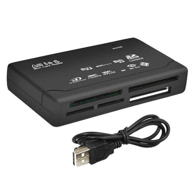 USB Cardreader all-in-one met USB-A connector en 6 kaartsleuven - USB2.0