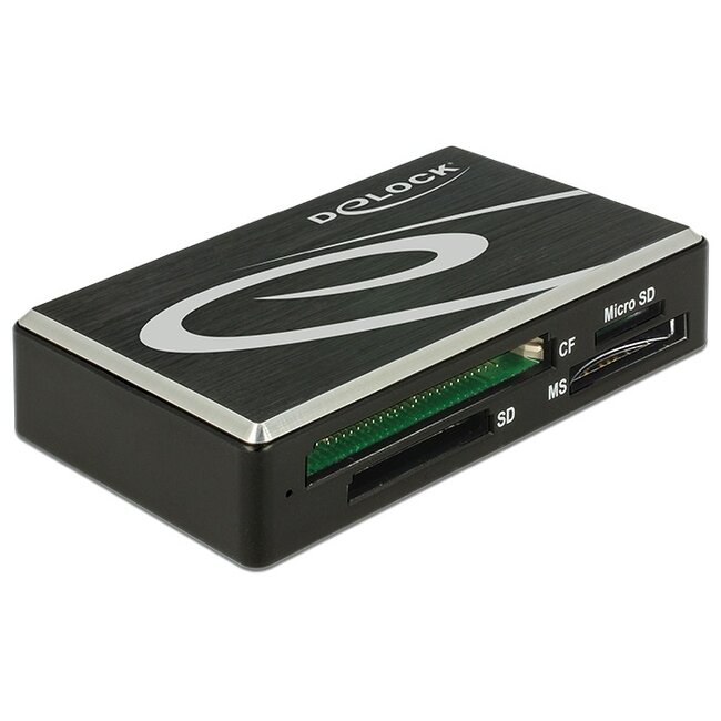 DeLOCK USB Cardreader multi-port met USB-A connector en 4 kaartsleuven (o.a. SD 3.0/UHS-I en SD4.0/UHS-II) - USB3.0