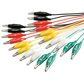 Dolphix Test kabel set met krokodillenklemmen - 10 kabels / groot - 0,50 meter