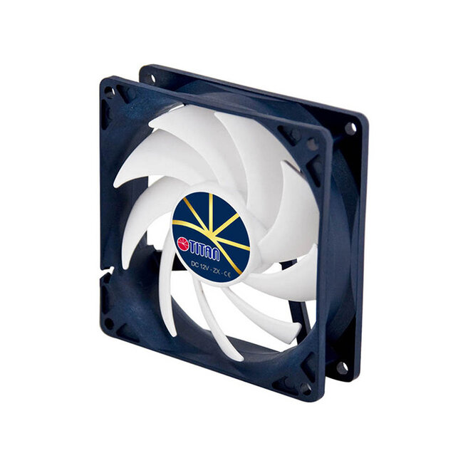 Titan Extreme Silent ventilator (case fan) voor in de PC met Z-Axis lager en PWM-functie - 92 x 92 x 25 mm