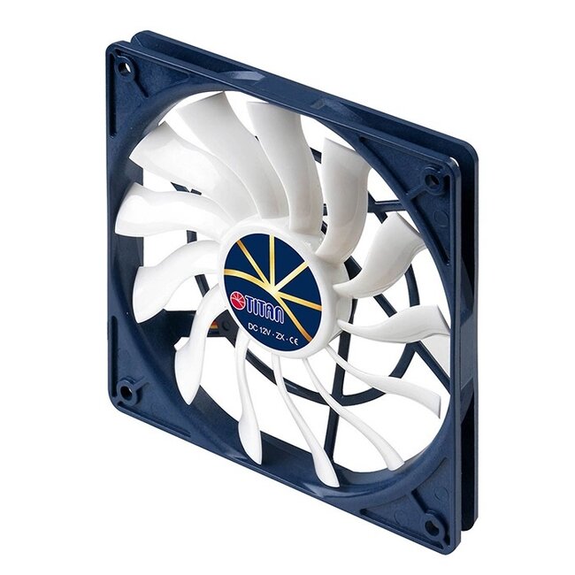 Titan Extreme Silent ventilator (case fan) voor in de PC met Z-Axis lager en PWM-functie - 120 x 120 x 15 mm