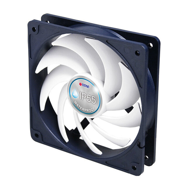 Titan IP55 ventilator (case fan) voor in de PC met dubbele kogellager - 120 x 120 x 25 mm