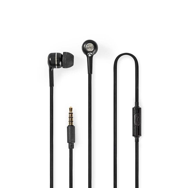 Nedis stereo in-ear earphones met microfoon / zwart - 1,2 meter