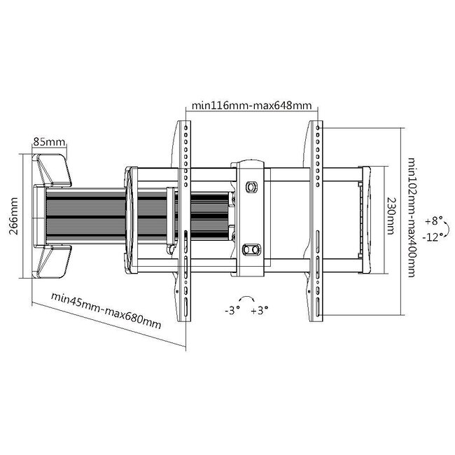 My Wall muurbeugel voor schermen tot 70 inch / full motion (uitschuifbare arm)