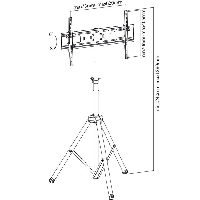 My Wall portable tripod standaard voor schermen tot 70 inch / kantelbaar