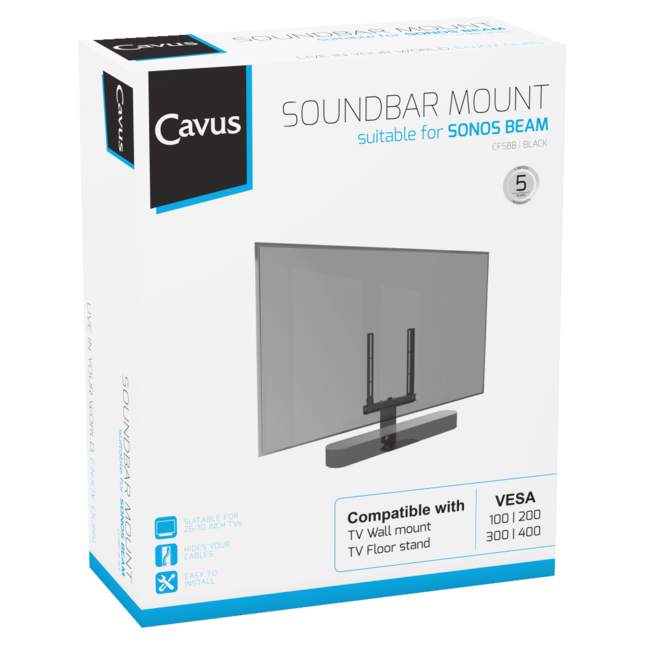 Cavus premium frame voor Sonos BEAM / zwart