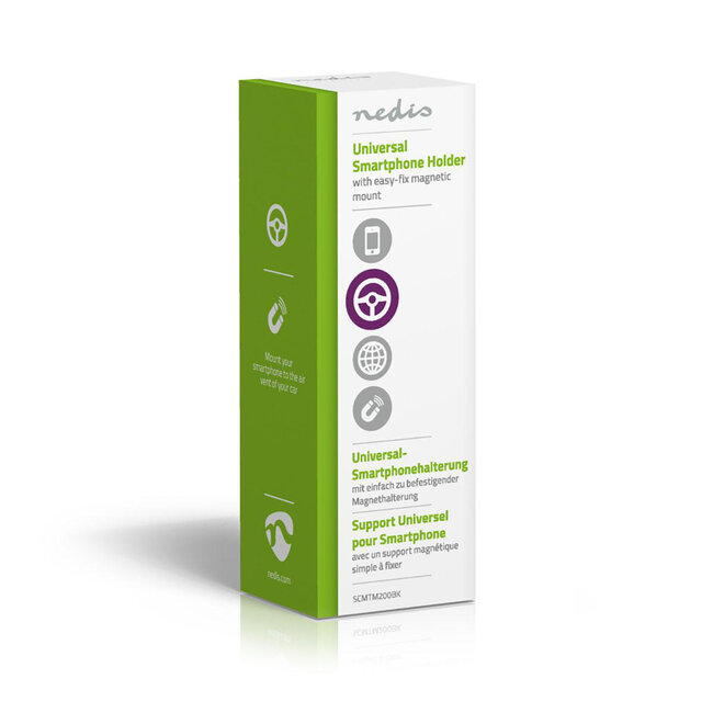 Nedis luchtrooster autohouder met magneet voor smartphones / zwart