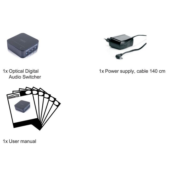 Marmitek Split TS14 digitale optische Toslink audio splitter 1 in - 4 uit