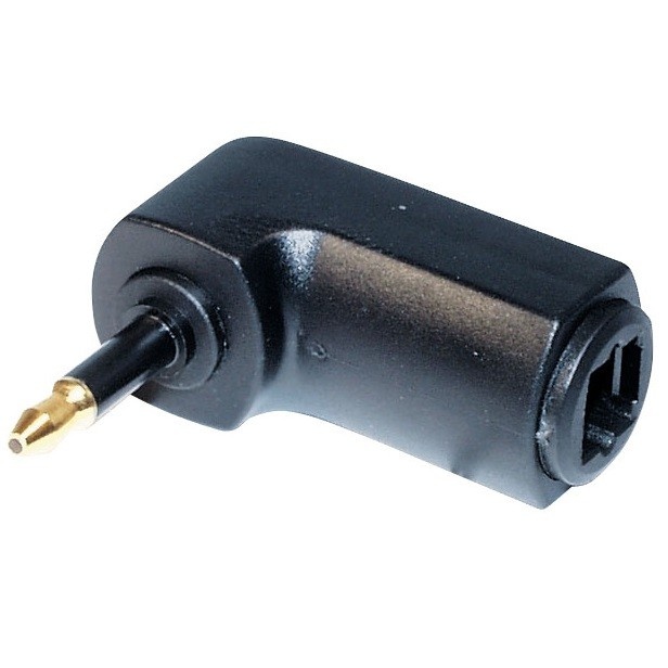 Haakse Optische Toslink Adapter - Toslink (v) - Mini Toslink (m) - 360° Draaibaar - Verguld - Zwart