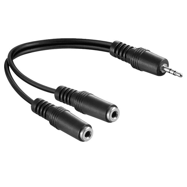 3,5mm Jack naar 2x 3,5mm Jack stereo audio splitter - zwart - 0,20 meter