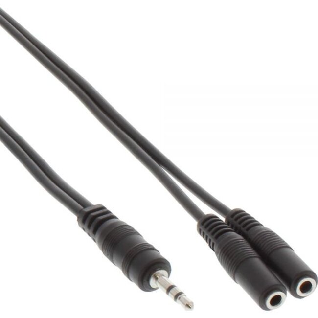 3,5mm Jack naar 2x 3,5mm Jack stereo audio splitter - zwart - 1 meter