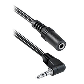 Transmedia 3,5mm Jack haakse stereo audio adapter kabel / zwart - 0,20 meter