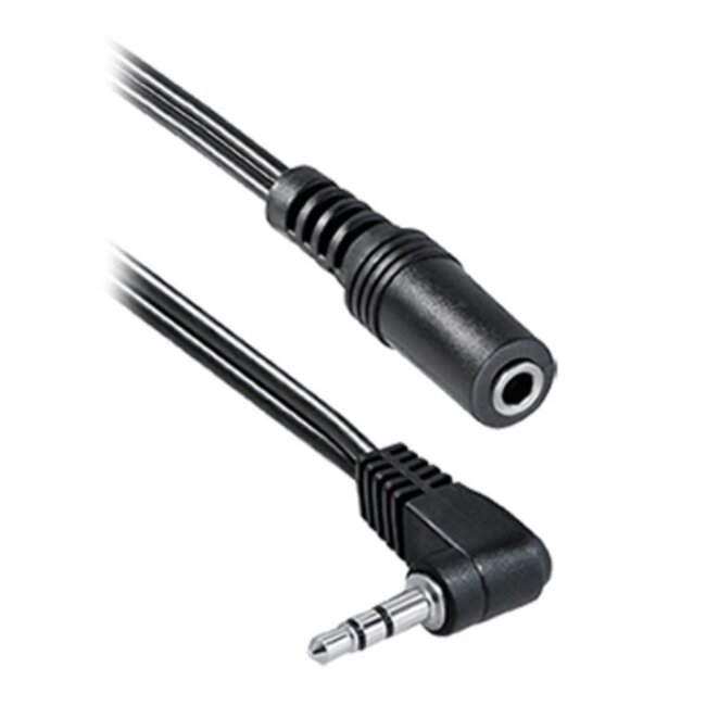 3,5mm Jack haakse stereo audio adapter kabel / zwart - 0,20 meter