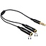 3,5mm Jack naar 2x 3,5mm Jack stereo audio splitter - slim uitvoering / zwart - 0,25 meter