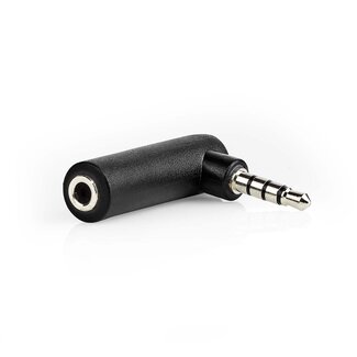 Nedis 3,5mm Jack 4-polig haakse stereo audio/video adapter / zwart