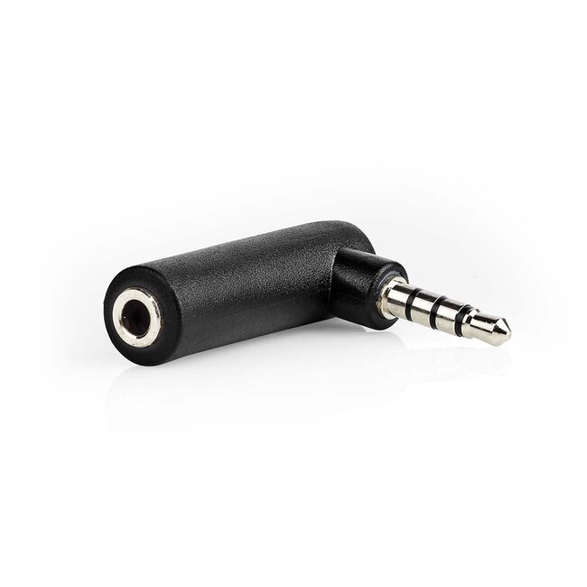 3,5mm Jack 4-polig haakse stereo audio/video adapter / zwart