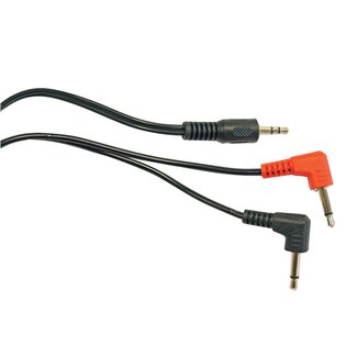 Electrovision 3,5mm Jack stereo audio vliegtuigadapter kabel - haaks / zwart - 1 meter