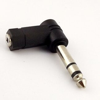 Dolphix 6,35mm Jack (m) - 3,5mm Jack (v) haakse stereo audio adapter