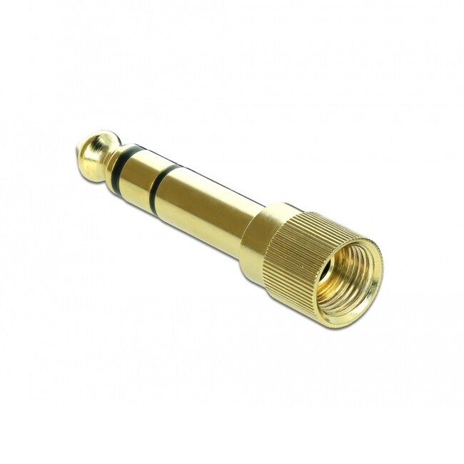 Premium 6,35mm Jack (m) - 3,5mm Jack (v) schroefbare stereo audio adapter