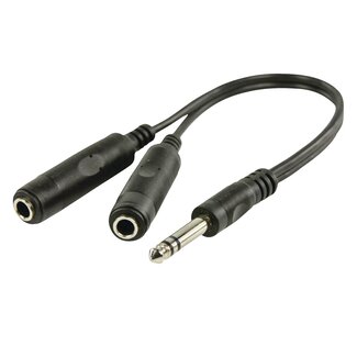 MaxTrack 6,35mm Jack (m) - 2x 6,35mm Jack (v) stereo audio splitter kabel - 0,20 meter