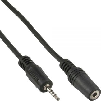 InLine 2,5mm Jack 4-polig (m) - 3,5mm Jack 4-polig (v) kabel - 5 meter