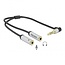 Premium 3,5mm 4-polig > 2x 3,5mm headset adapter (CTIA/AHJ) / haaks - 0,25 meter