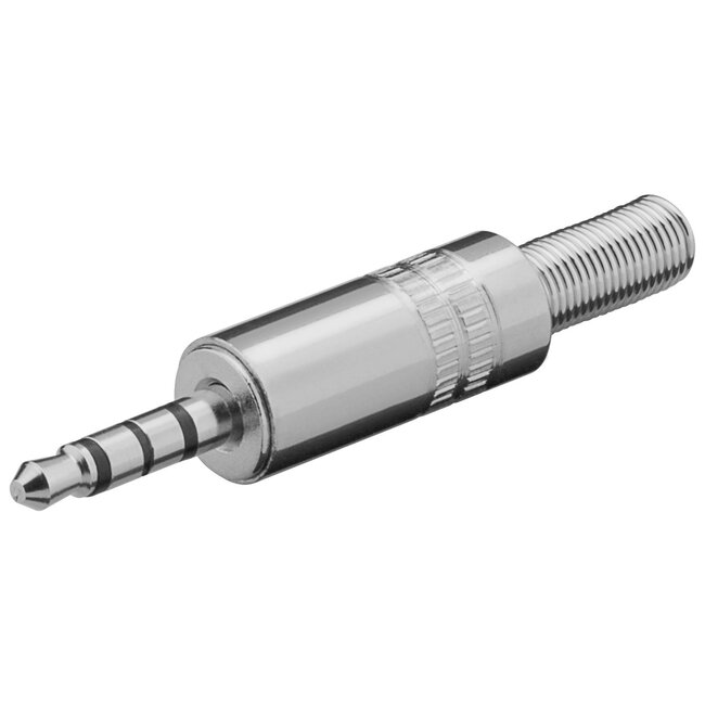 3,5mm Jack (m) connector - metaal - 4-polig / stereo