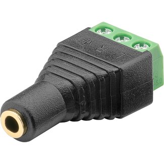 Goobay 3,5mm Jack (v) Terminal Block - verguld - 3-polig / stereo