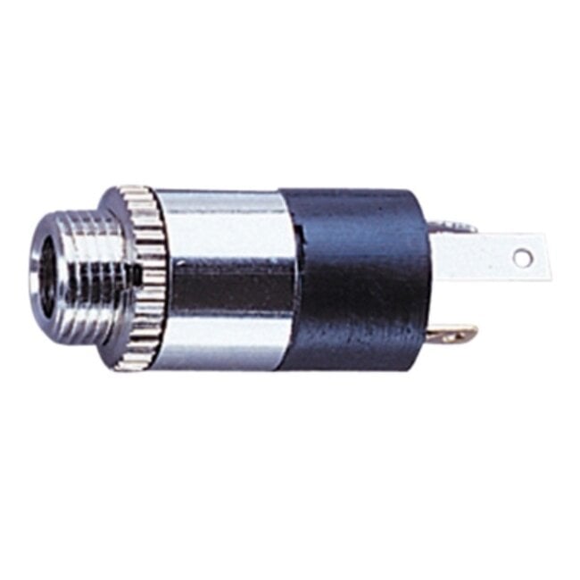 3,5mm Jack (v) inbouw connector - metaal/plastic - 3 soldeerpunten / stereo
