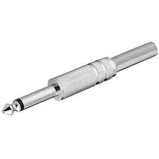 Transmedia 6,35mm Jack (m) connector - metaal - 2-polig / mono
