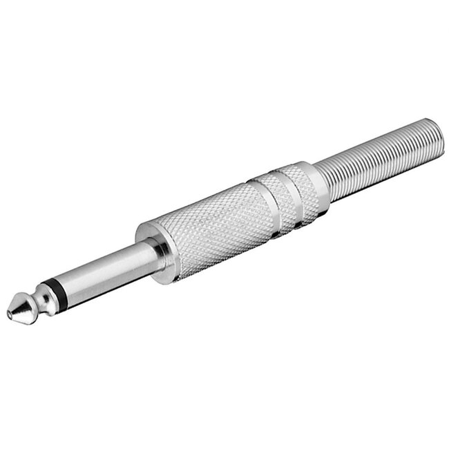 6,35mm Jack (m) connector - metaal - 2-polig / mono