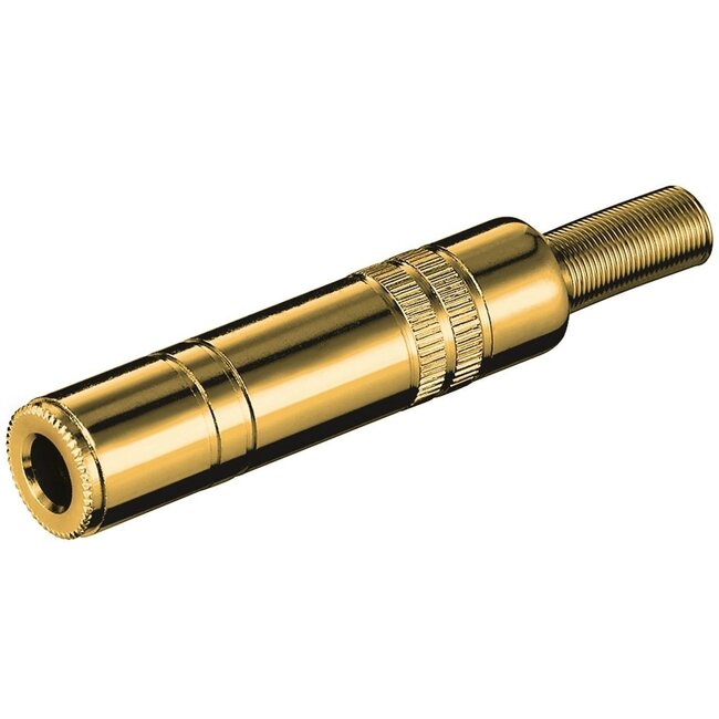 6,35mm Jack (v) connector - metaal verguld - 2-polig / mono