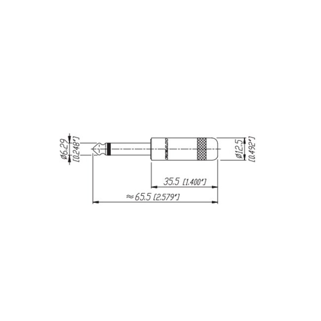 REAN NYS201 6,35mm Jack (m) connector - metaal - 2-polig / mono