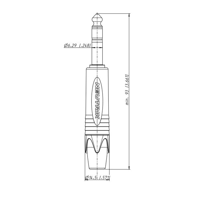 Neutrik NP3X-B 6,35mm Jack (m) connector - metaal - 3-polig / stereo